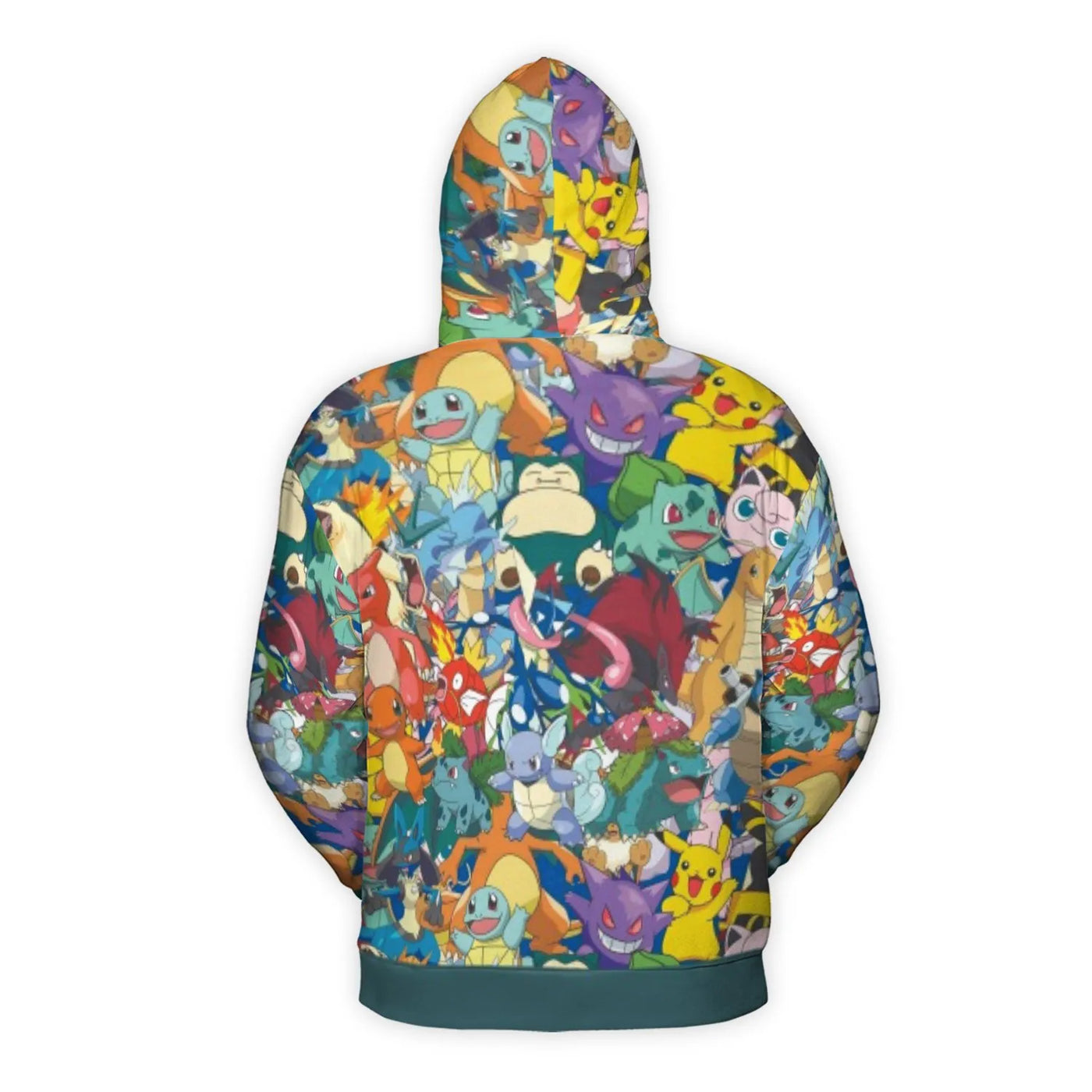Anime Monster Collage Hoodie | All-Over Print Graphic Pullover | Soft Brushed Fleece Premium Material | Unisex Gift For Gamer