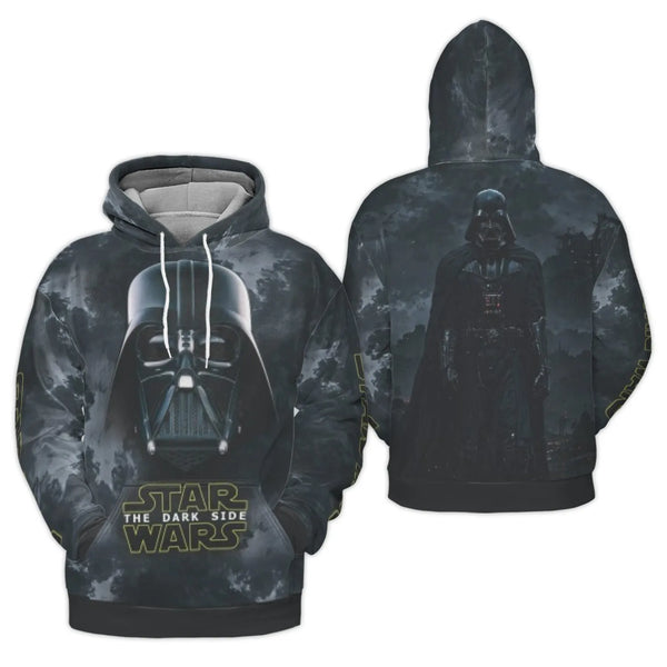 Darth Vader 3D Hoodie | Star Wars The Dark Side Graphic Print | Premium Polyester Brushed Fleece | Unisex Gift for Sci-Fi Fan