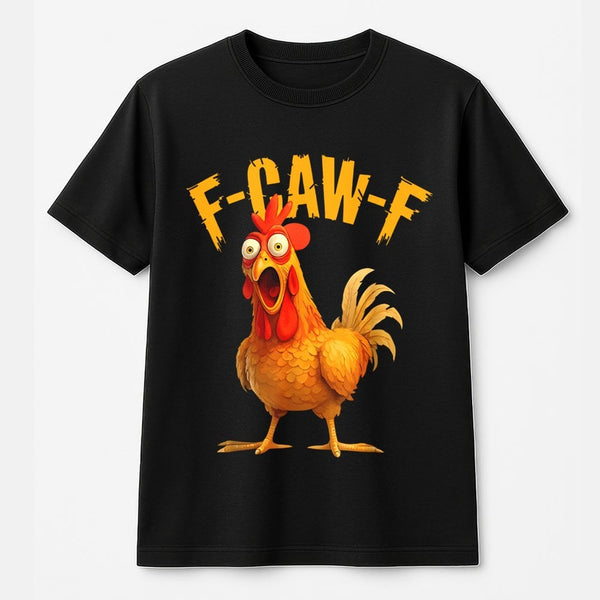 Screaming Chicken T-Shirt | Funny F-Caw-F Meme Graphic | Premium 100% Cotton Tee | Gift for Men, Women, and Poultry Lovers