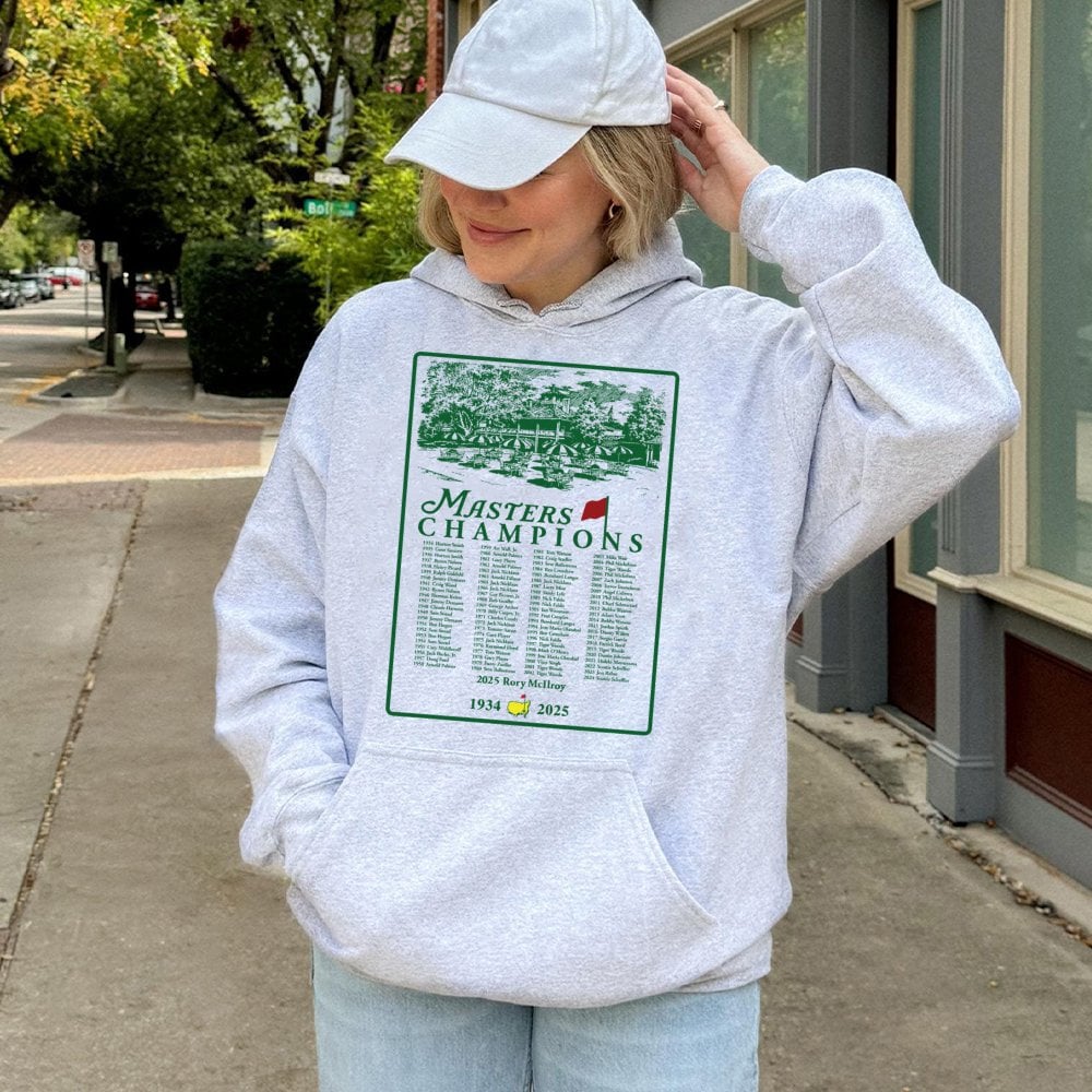 Golf Champions Hoodie | Historical Masters Winner List Graphic | Premium Cotton Blend | Gift for Golf Lovers & Tournament Fan