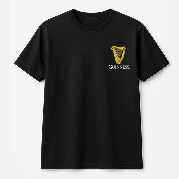 Guinness Harp Logo T-Shirt | Minimalist Beer Brand Apparel | Premium 100% Cotton Tee | Gift for Beer Lovers and Stout Enthusi