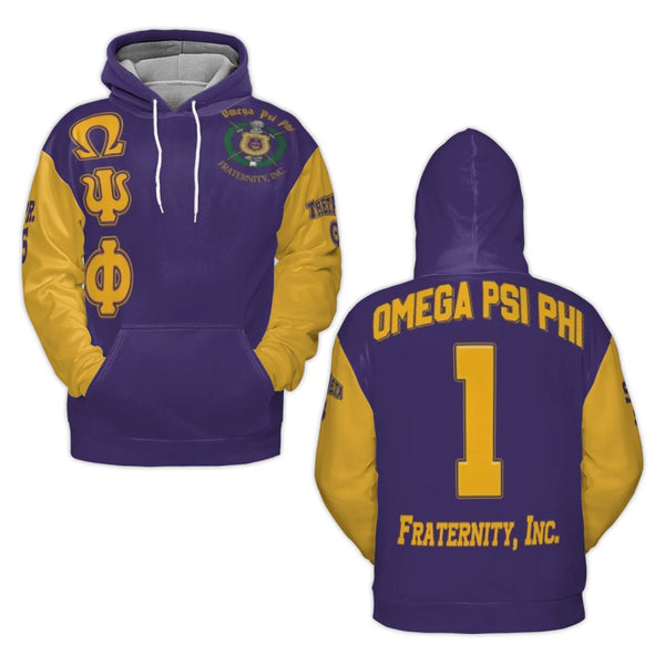 Omega Psi Phi 3D Hoodie | Premium Greek Letter Apparel | Soft Brushed Fleece Fabric | Fraternity Gear for Men and Women