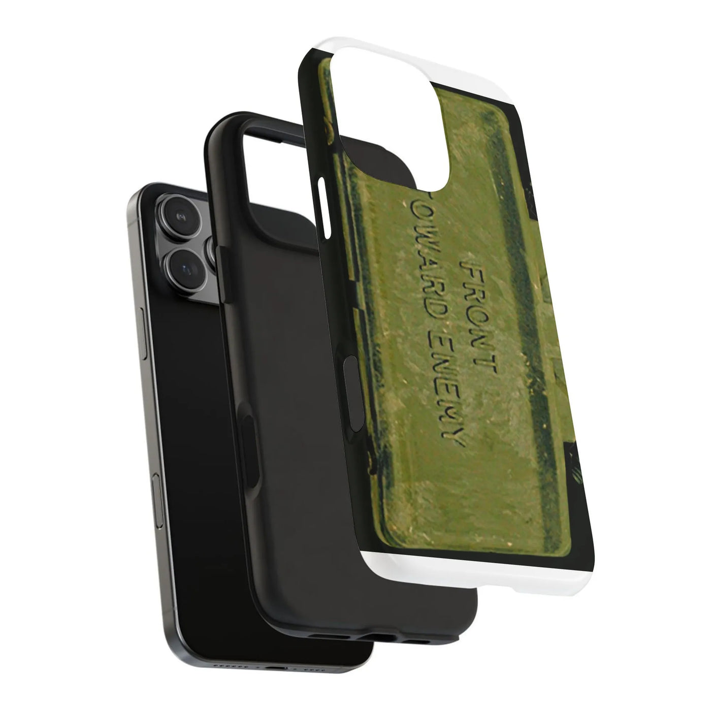 Front Toward Enemy iPhone Case | Military Claymore Mine Graphic | Dual-Layer Shockproof Protection | Tactical Gear Gift for V