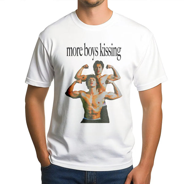 More Boys Kissing T-Shirt | 90s Bootleg Graphic Tee | Premium Cotton Unisex Shirt | Aesthetic Booktok Fan Gift for Readers