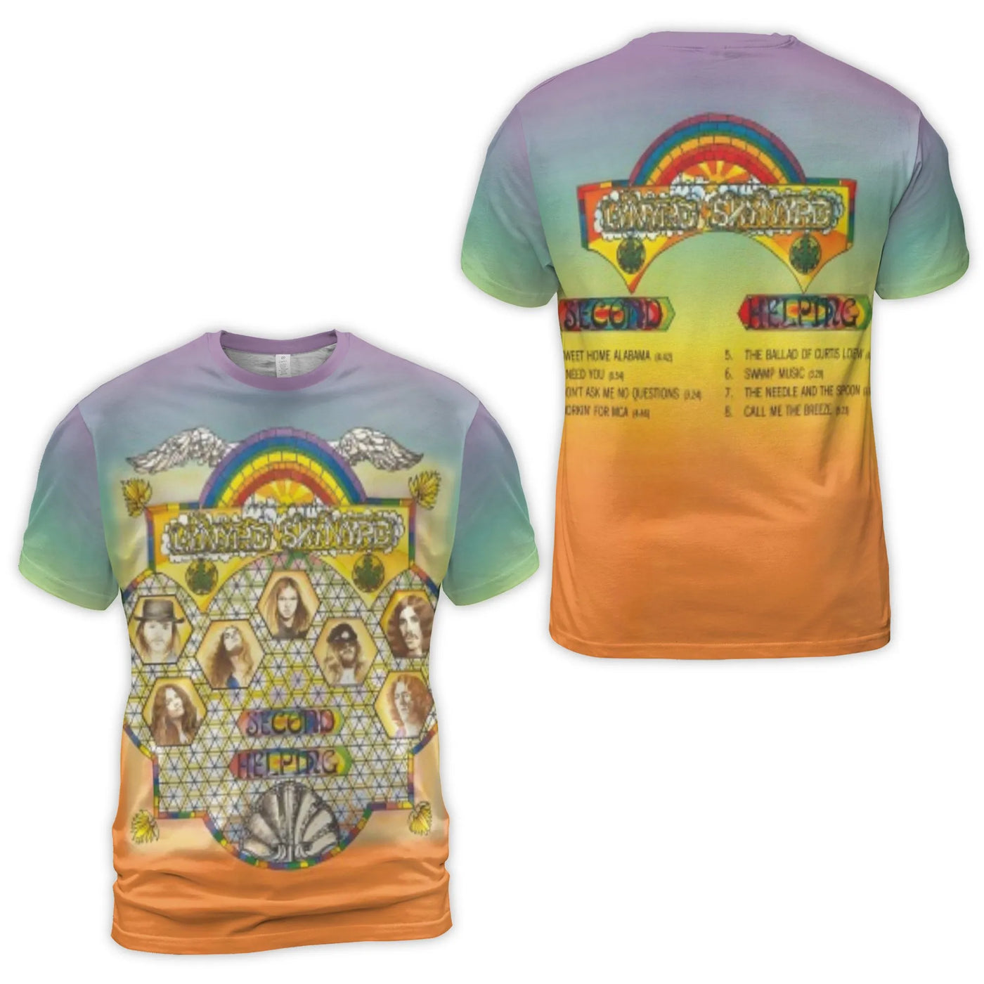 Lynyrd Skynyrd Second Helping Album T-Shirt | Classic Southern Rock Band Graphic Print | Premium Polyester Blend | Vintage St