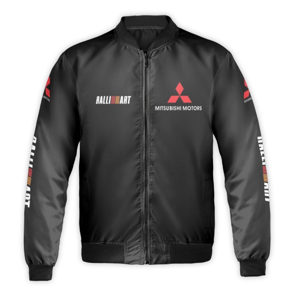 Ralliart Bomber Jacket | Mitsubishi Motors Racing Logo | Durable Nylon Streetwear | JDM Car Enthusiast Gift