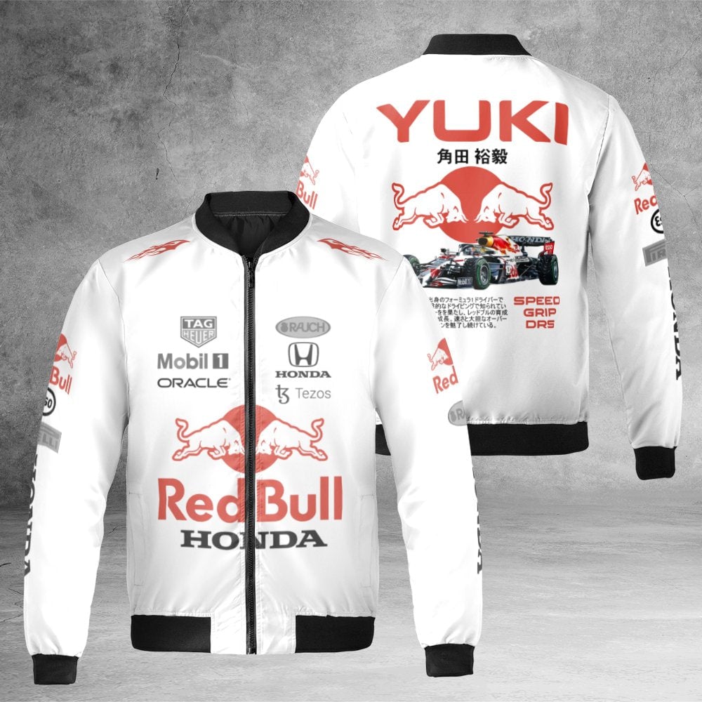 Yuki Tsunoda F1 Bomber Jacket | Red Bull Honda Motorsport Racing Apparel | Durable Nylon Streetwear | Gift For Formula 1 Raci