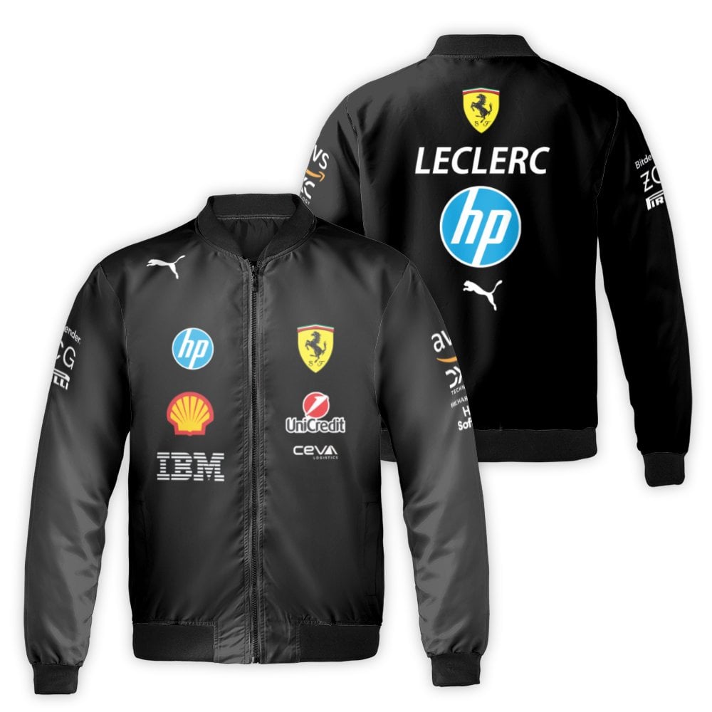 Charles Leclerc F1 Bomber Jacket | Scuderia Ferrari Racing Graphic | Premium Unisex Streetwear | Formula 1 Fan Gift Apparel