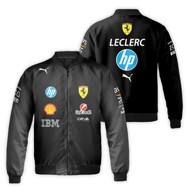 Charles Leclerc F1 Bomber Jacket | Scuderia Ferrari Racing Graphic | Premium Unisex Streetwear | Formula 1 Fan Gift Apparel