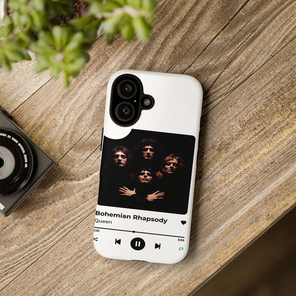 Bohemian Rhapsody iPhone Case | Queen Music Player Interface Design | Dual-Layer Polycarbonate Protection | Music Lover Gift