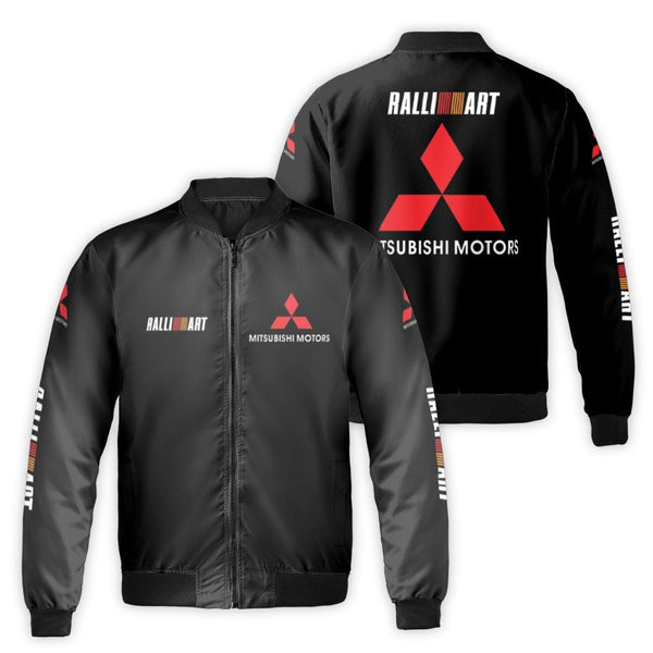 Ralliart Bomber Jacket | Mitsubishi Motors Racing Logo | Durable Nylon Streetwear | JDM Car Enthusiast Gift