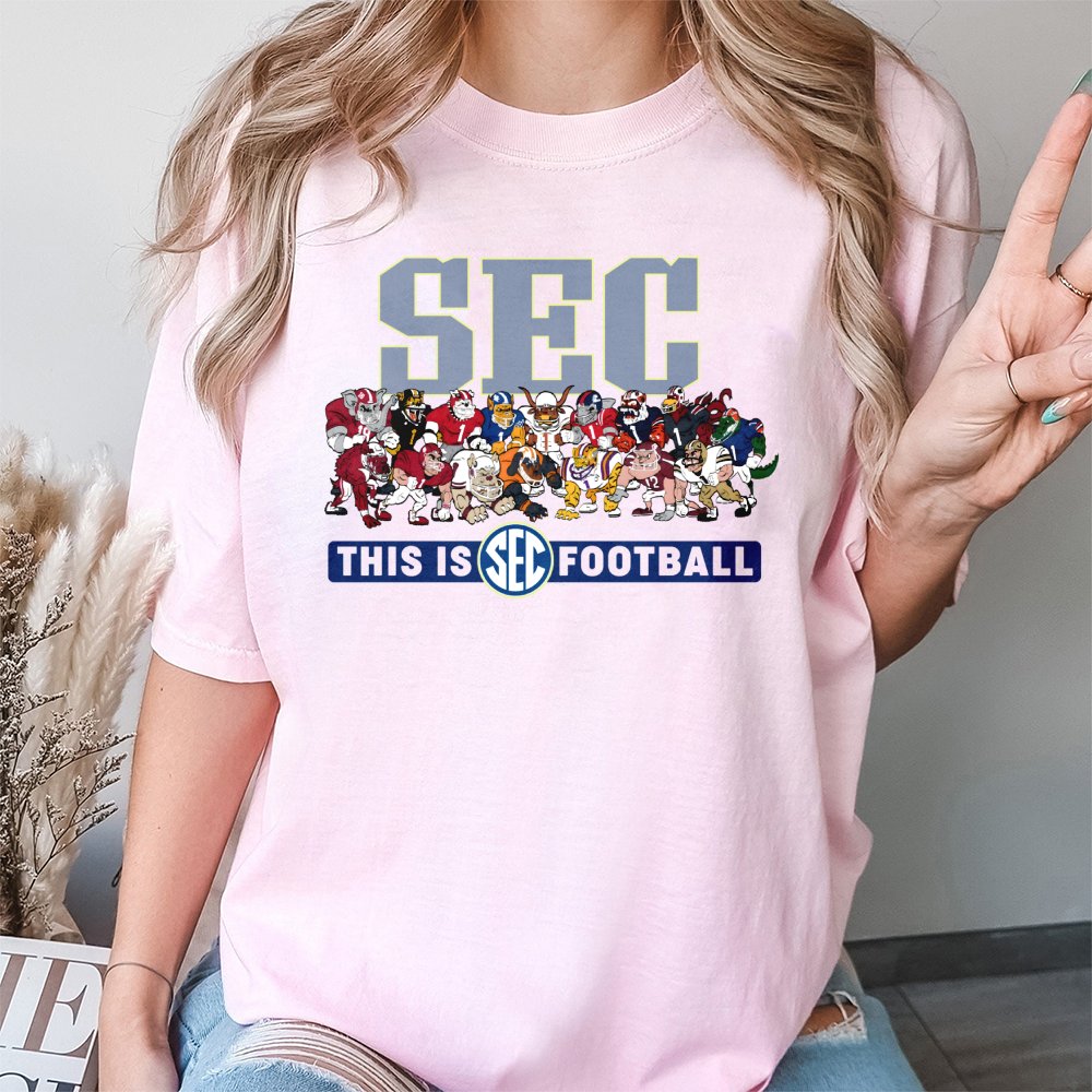 SEC Football Mascots T-Shirt | Vintage College Game Day Graphic Tee | Premium 100% Cotton Apparel | Gift for College Sports F