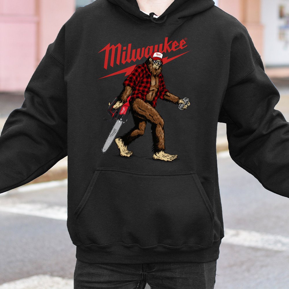 Bigfoot With Chainsaw Hoodie | Funny Sasquatch Graphic Sweatshirt | Premium Cotton-Blend | Gift For Tool Enthusiasts And Cont