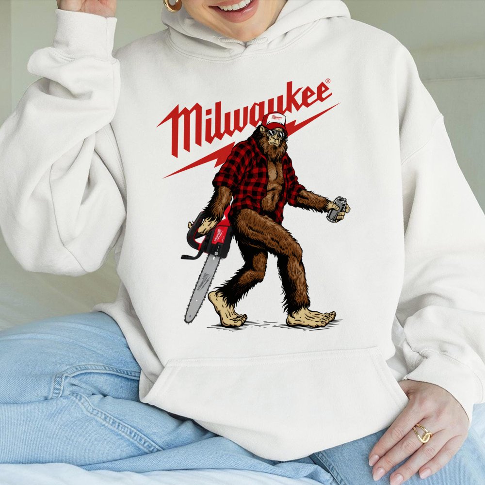 Bigfoot With Chainsaw Hoodie | Funny Sasquatch Graphic Sweatshirt | Premium Cotton-Blend | Gift For Tool Enthusiasts And Cont