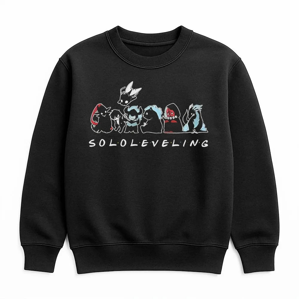 Solo Leveling Sweatshirt | Chibi Shadow Monarch Graphic | Premium Cotton Blend | Anime Gift for Manhwa Fans