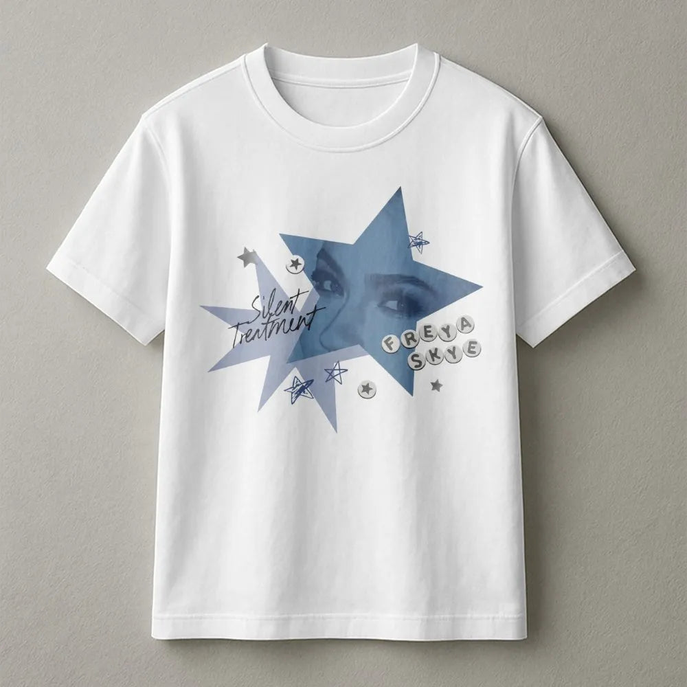 Freya Skye Graphic T-Shirt | Silent Treatment Star Design | 100% Cotton Premium Quality | Trendy Music Fan Gift for Women & M