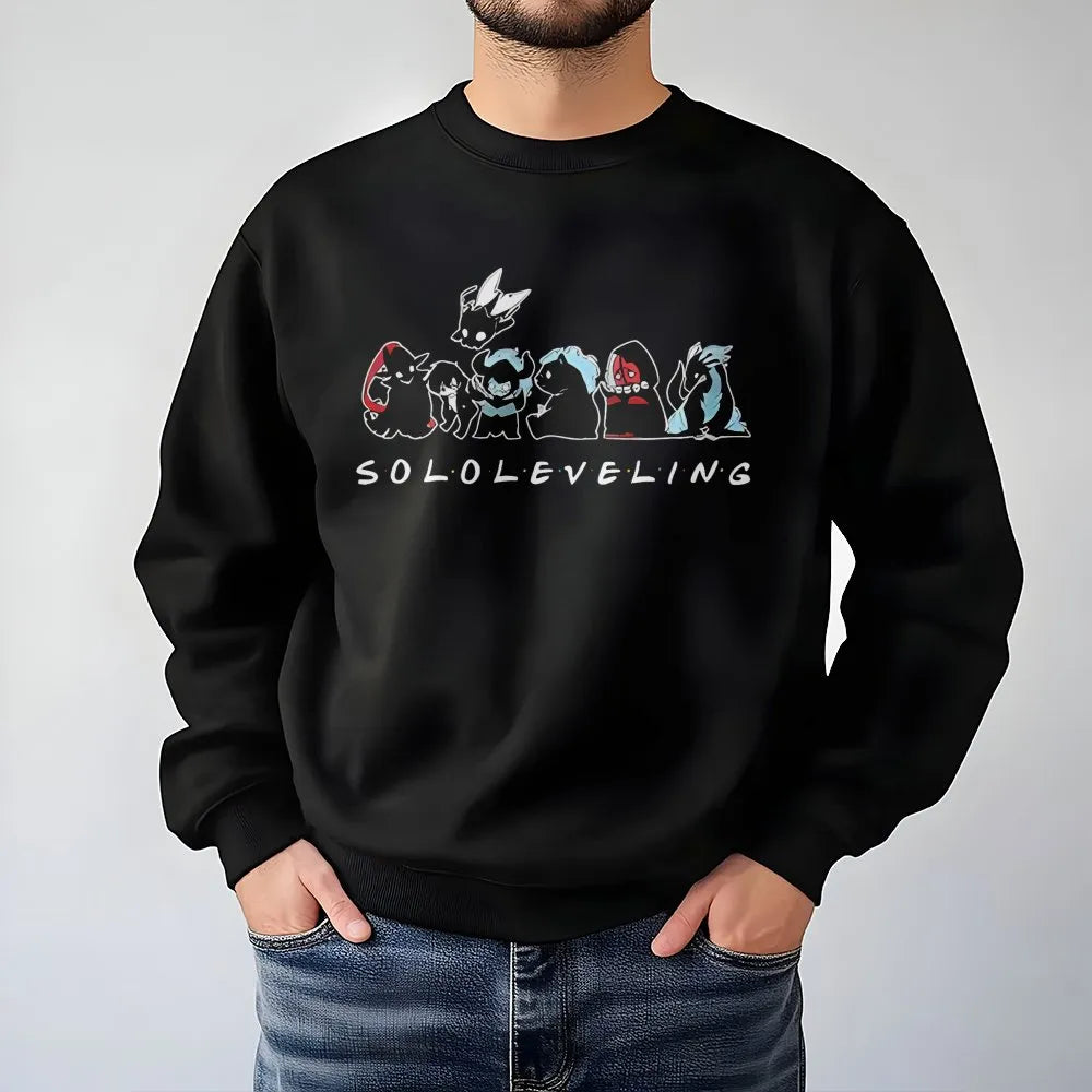 Solo Leveling Sweatshirt | Chibi Shadow Monarch Graphic | Premium Cotton Blend | Anime Gift for Manhwa Fans
