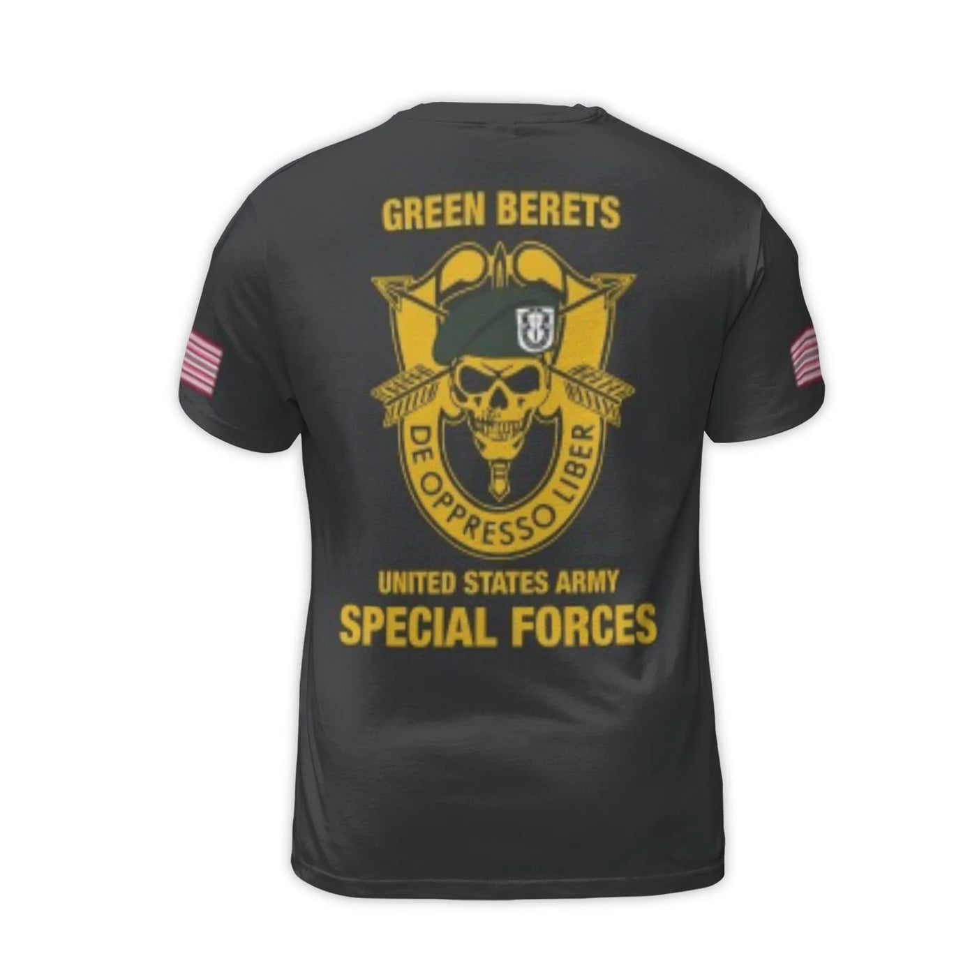 US Army Special Forces T-Shirt | Green Berets Skull De Oppresso Liber Design | Premium 3D Graphic Tee | Patriotic Military Ve