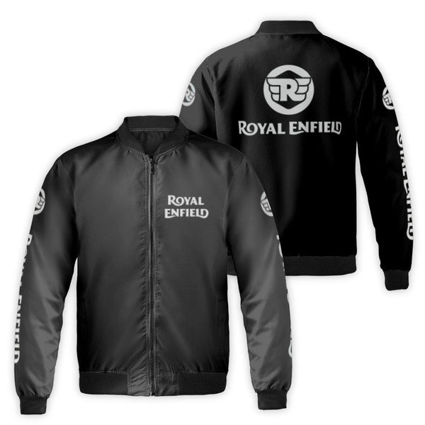 Royal Enfield Bomber Jacket | Motorcycle Logo Streetwear | Premium Nylon Quilted Outerwear | Gift for Biker Riders Men Women