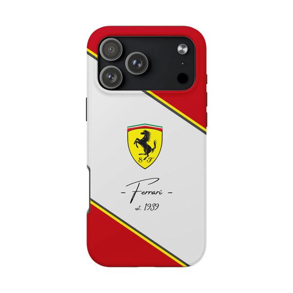 Luxury Sports Car Phone Case | Prancing Horse Racing Emblem | Dual-Layer Polycarbonate & TPU | Gift for Automotive Enthusiast