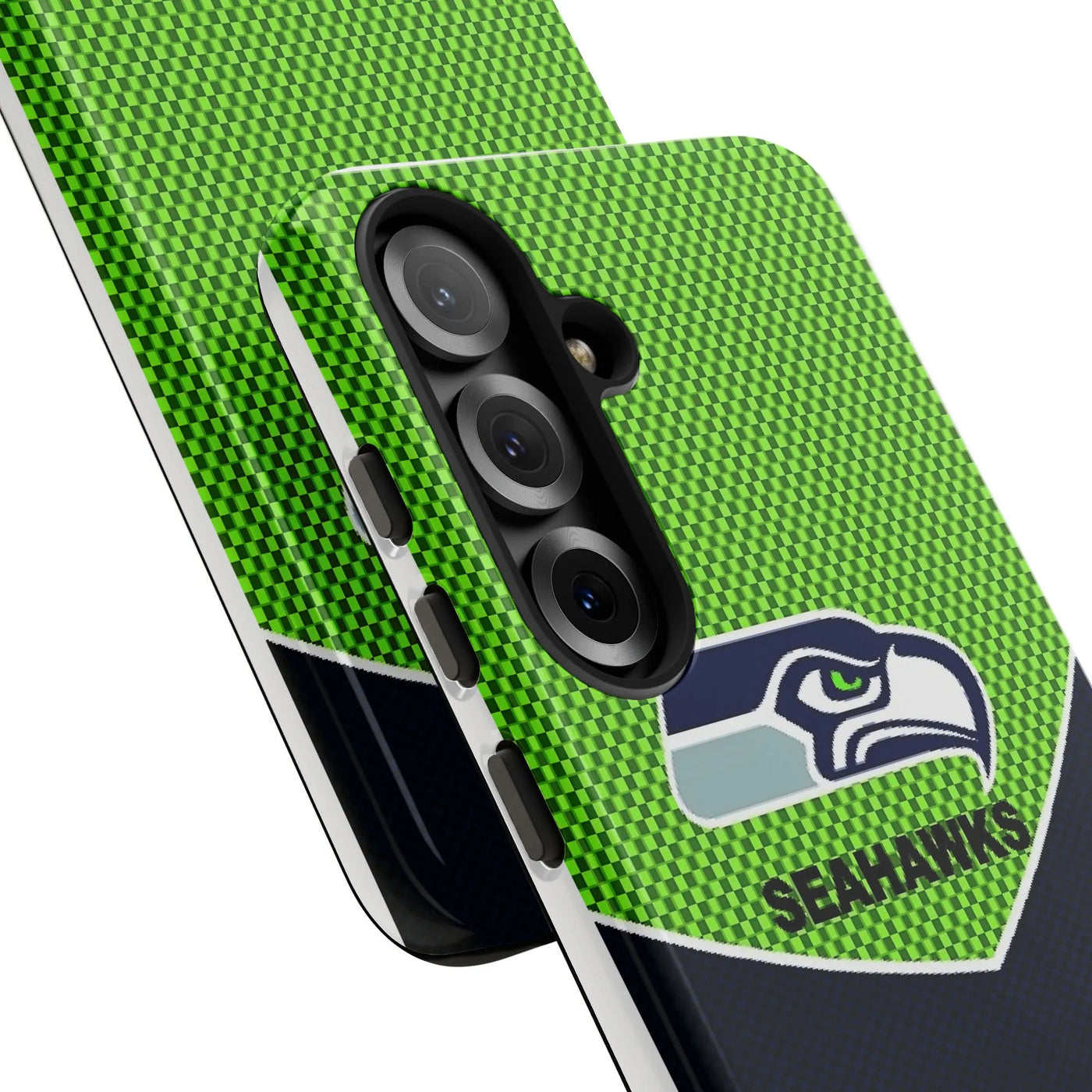 Seattle Seahawks Phone Case | Carbon Fiber Pattern Protective Cover | Premium Dual-Layer Samsung Case | Football Fan Gift for