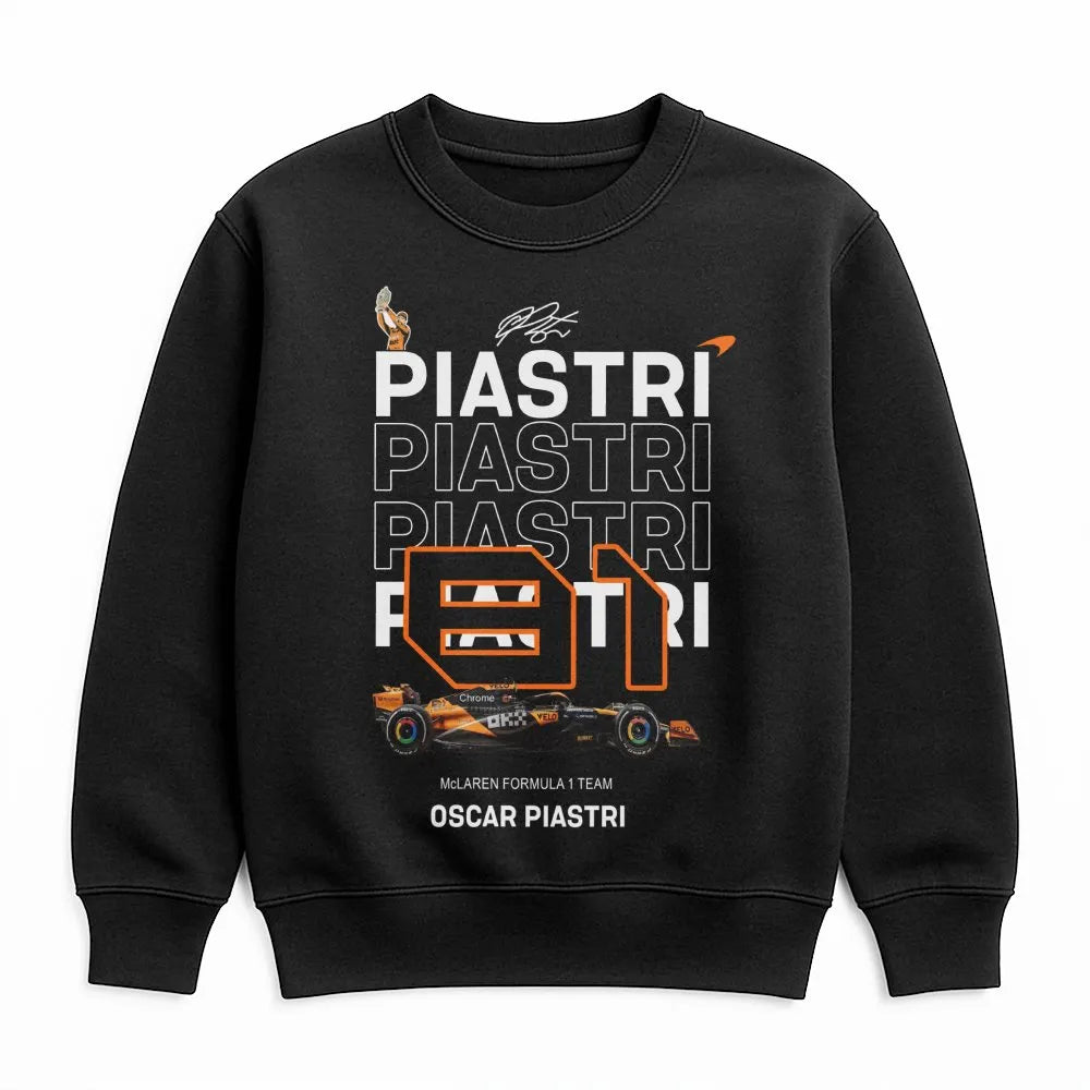 Oscar Piastri F1 Sweatshirt | McLaren Racing 81 Graphic Tee | Premium Cotton Blend | Motorsport Gift for Formula 1 Fan