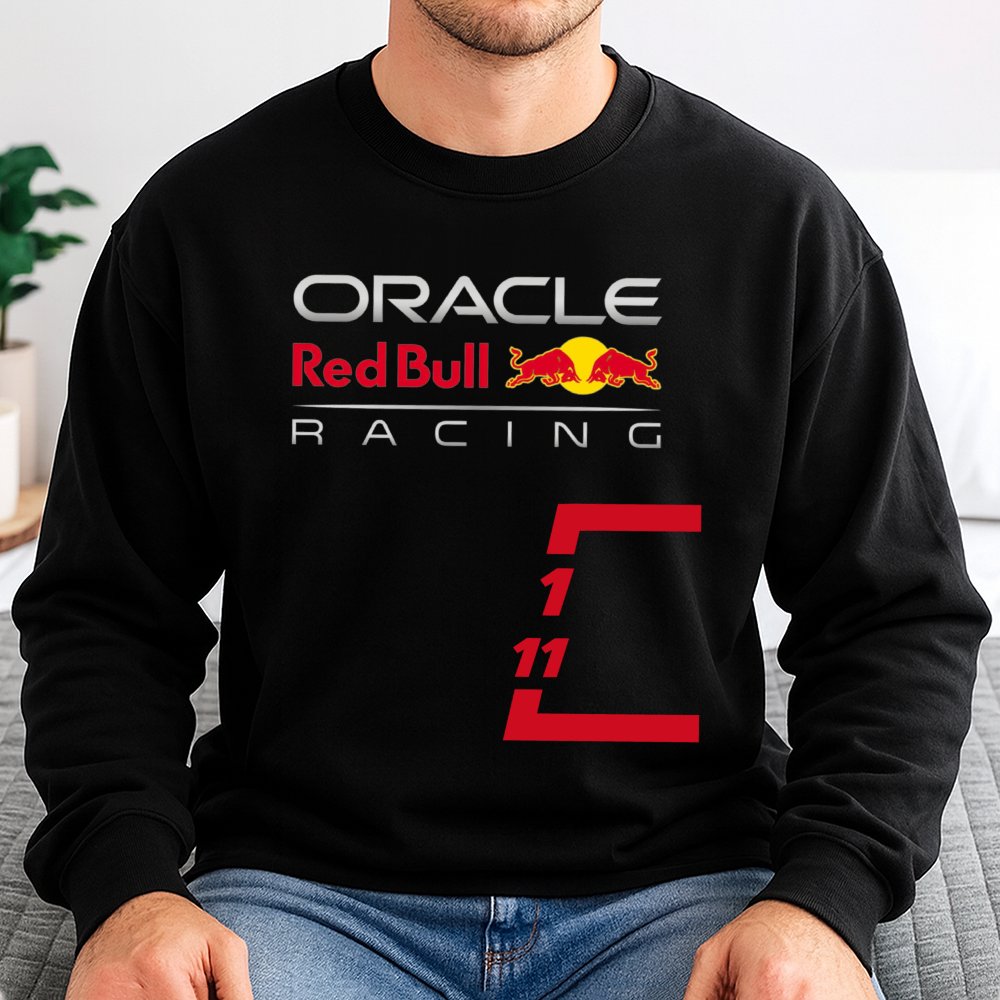 Oracle Red Bull Racing Sweatshirt | F1 Driver Number 1 and 11 Graphic | Cotton Blend Premium Crewneck | Formula 1 Fan Racing 