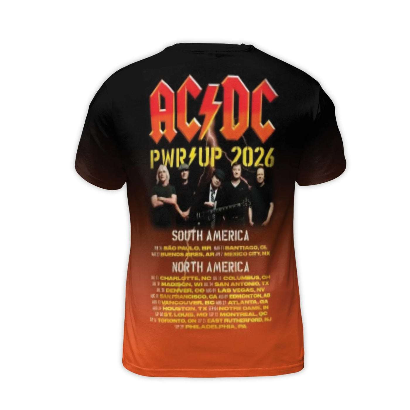 AC/DC Power Up 2026 Tour T-Shirt | Band Logo With Tour Dates & Signatures | Premium Poly-Spandex Blend | Rock Music Fan Gift 