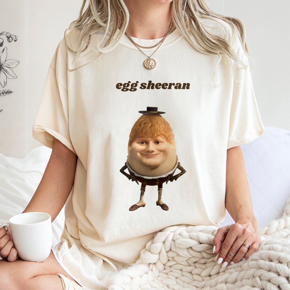 Egg Sheeran T-Shirt | Funny Celebrity Meme Graphic Tee | Premium 100% Cotton Apparel | Unique Pop Culture Music Fan Gift
