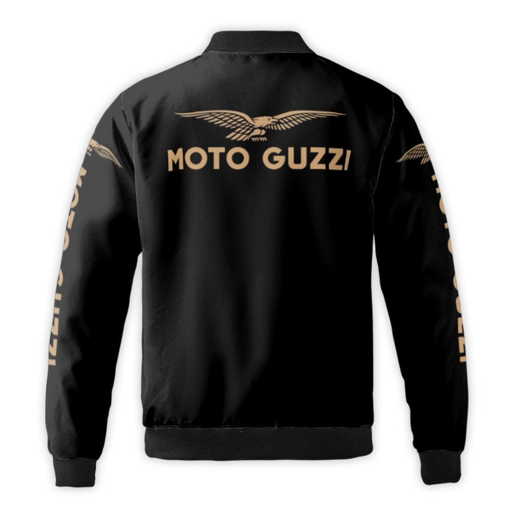Moto Guzzi Bomber Jacket | Classic Eagle Logo Graphic Print | Durable Nylon Windproof Outerwear | Premium Biker Gift For Moto