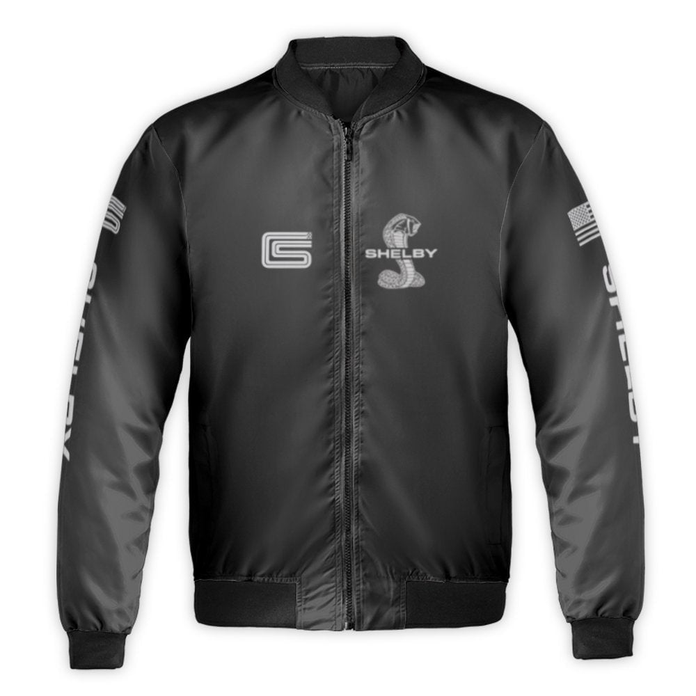 Shelby Cobra Bomber Jacket | Classic Muscle Car Graphic Design | Premium Nylon Windbreaker | Gift for Auto Enthusiasts & Moto
