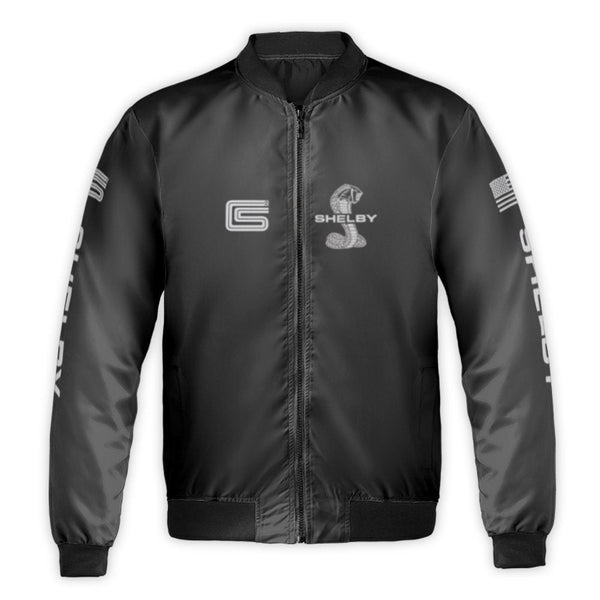 Shelby Cobra Bomber Jacket | Classic Muscle Car Graphic Design | Premium Nylon Windbreaker | Gift for Auto Enthusiasts & Moto