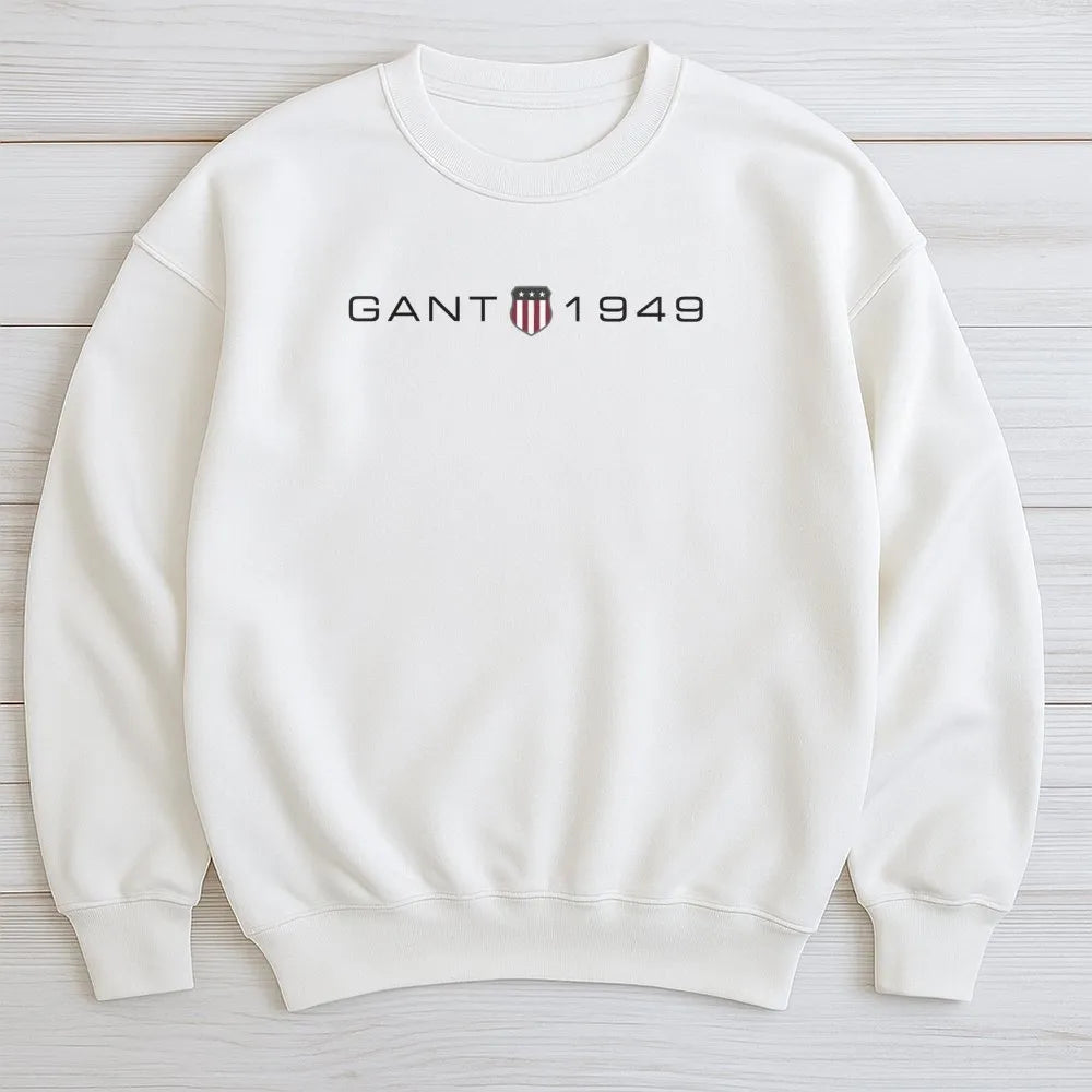Gant 1949 Logo Sweatshirt | Classic Minimalist Graphic Pullover | Soft Cotton-Polyester Blend | Premium Gift For Men And Wome
