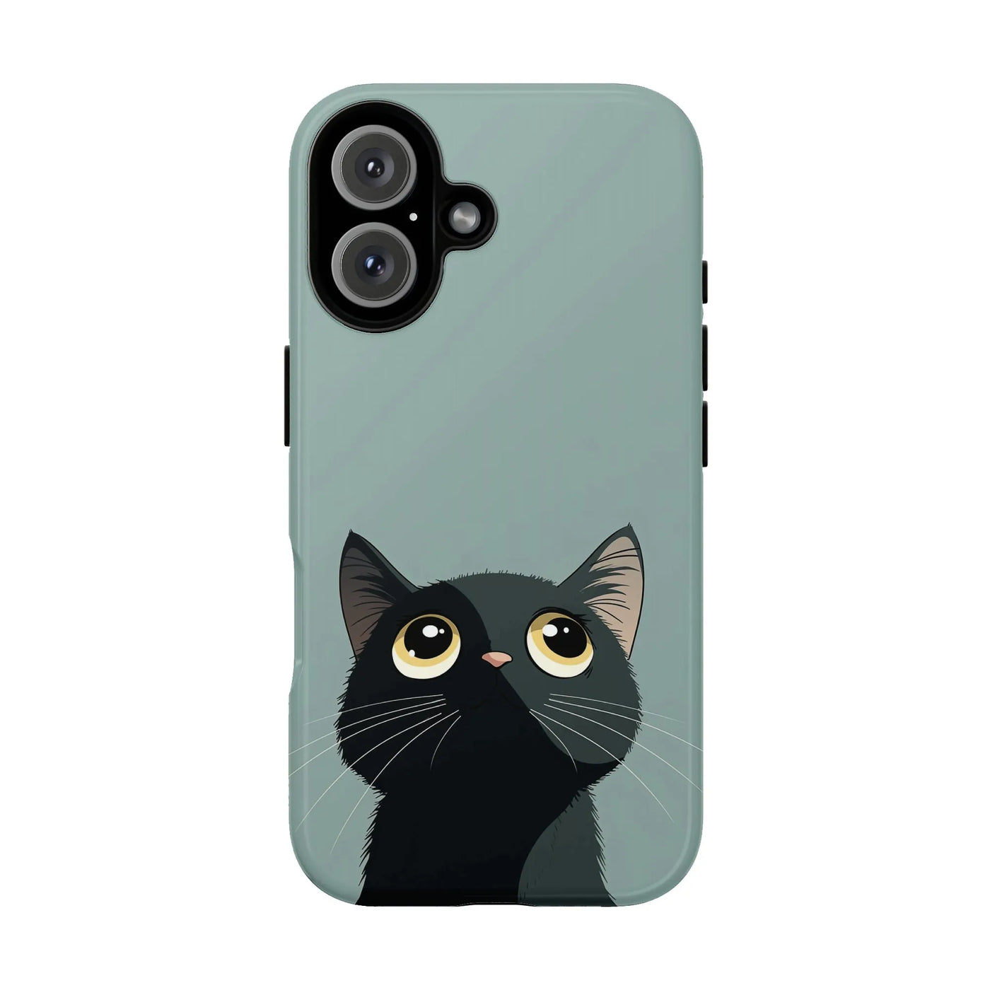 Cute Black Cat iPhone Case | Minimalist Peeking Kitty Design | Dual Layer Protective Cover | Premium Gift for Cat Lover