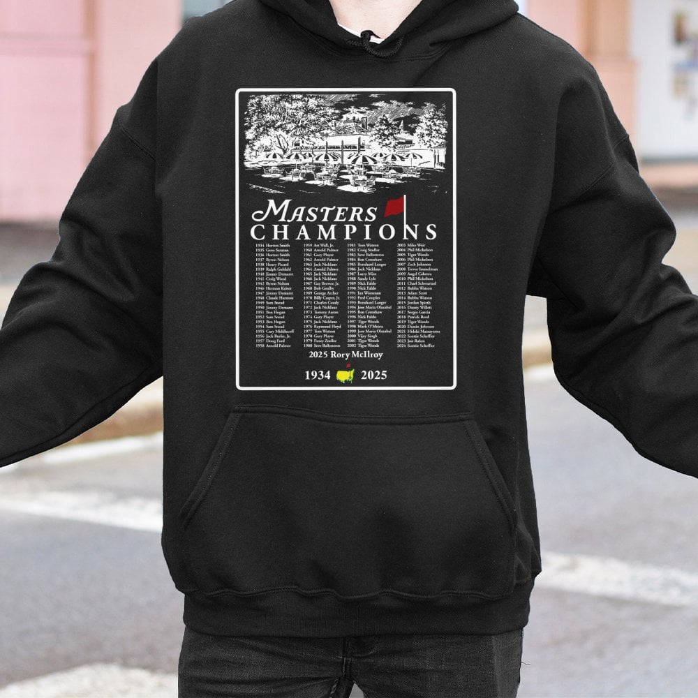 Golf Champions Hoodie | Historical Masters Winner List Graphic | Premium Cotton Blend | Gift for Golf Lovers & Tournament Fan