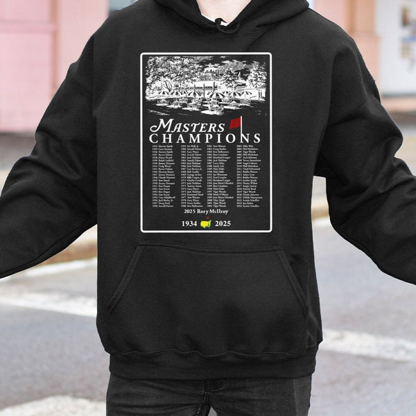 Golf Champions Hoodie | Historical Masters Winner List Graphic | Premium Cotton Blend | Gift for Golf Lovers & Tournament Fan