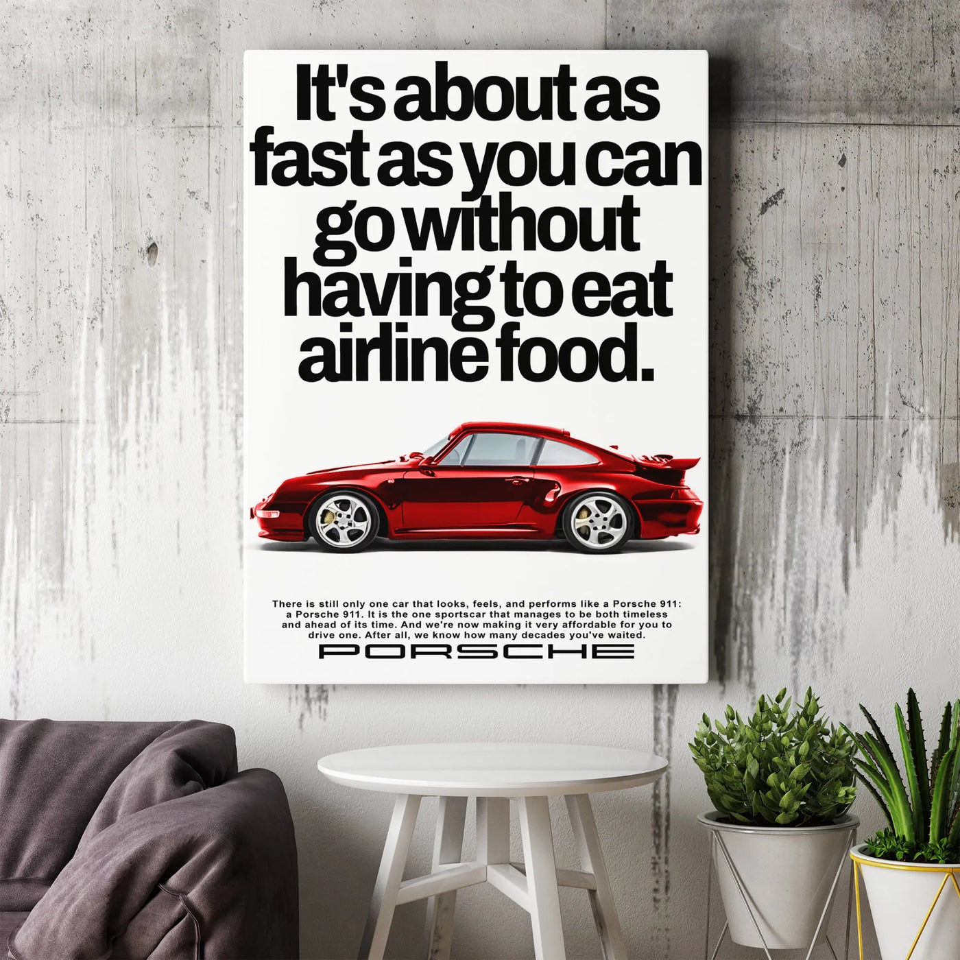 Porsche 911 Wall Art | Vintage Car Advertisement Print | Premium Gallery Wrapped Canvas | Automotive Decor for Garage or Offi