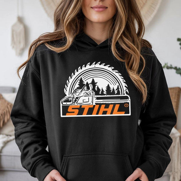 Chainsaw Graphic Hoodie | Outdoor Lumberjack Forest Design | Premium Cotton Blend | Gift for Arborist and Tree Worker