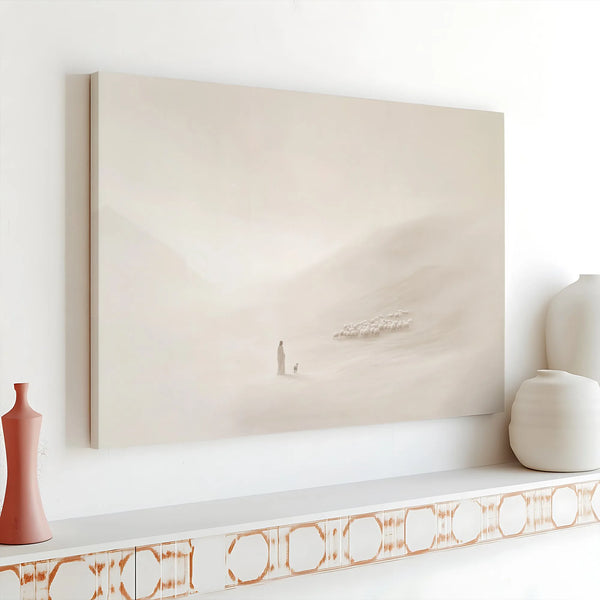 Jesus The Good Shepherd Canvas | Minimalist Christian Wall Art | Premium Gallery Wrap Print | Religious Home Decor Gift