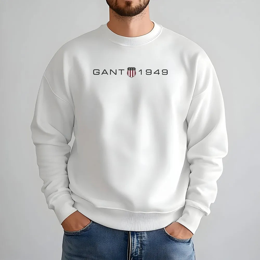 Gant 1949 Logo Sweatshirt | Classic Minimalist Graphic Pullover | Soft Cotton-Polyester Blend | Premium Gift For Men And Wome