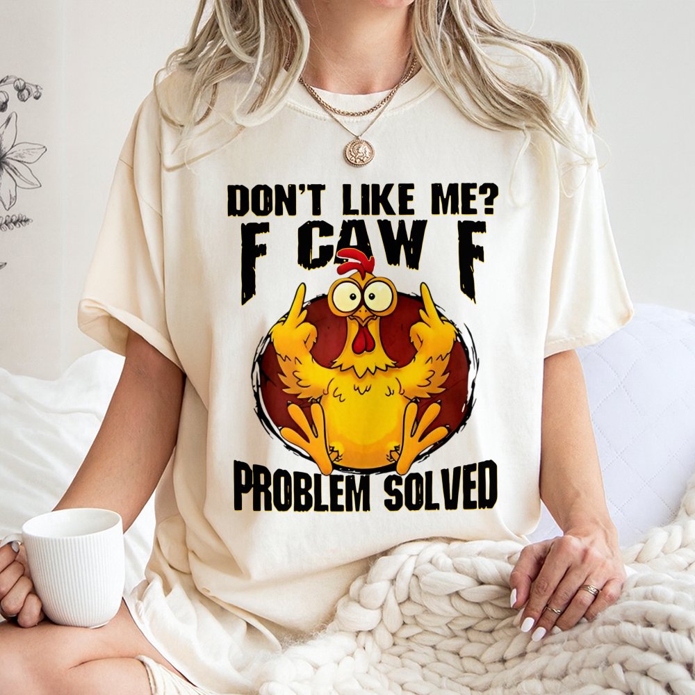 Funny Chicken T-Shirt | F-Caw-F Sarcastic Humor Graphic | Premium 100% Cotton Tee | Gift for Men and Women with Attitude