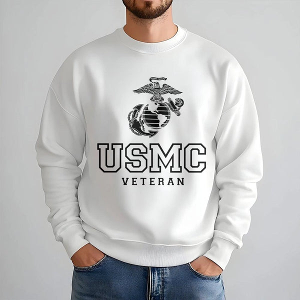 USMC Veteran Sweatshirt | Eagle Globe and Anchor Emblem | Premium Unisex Military Crewneck | Patriotic Gift for Marine Corps 