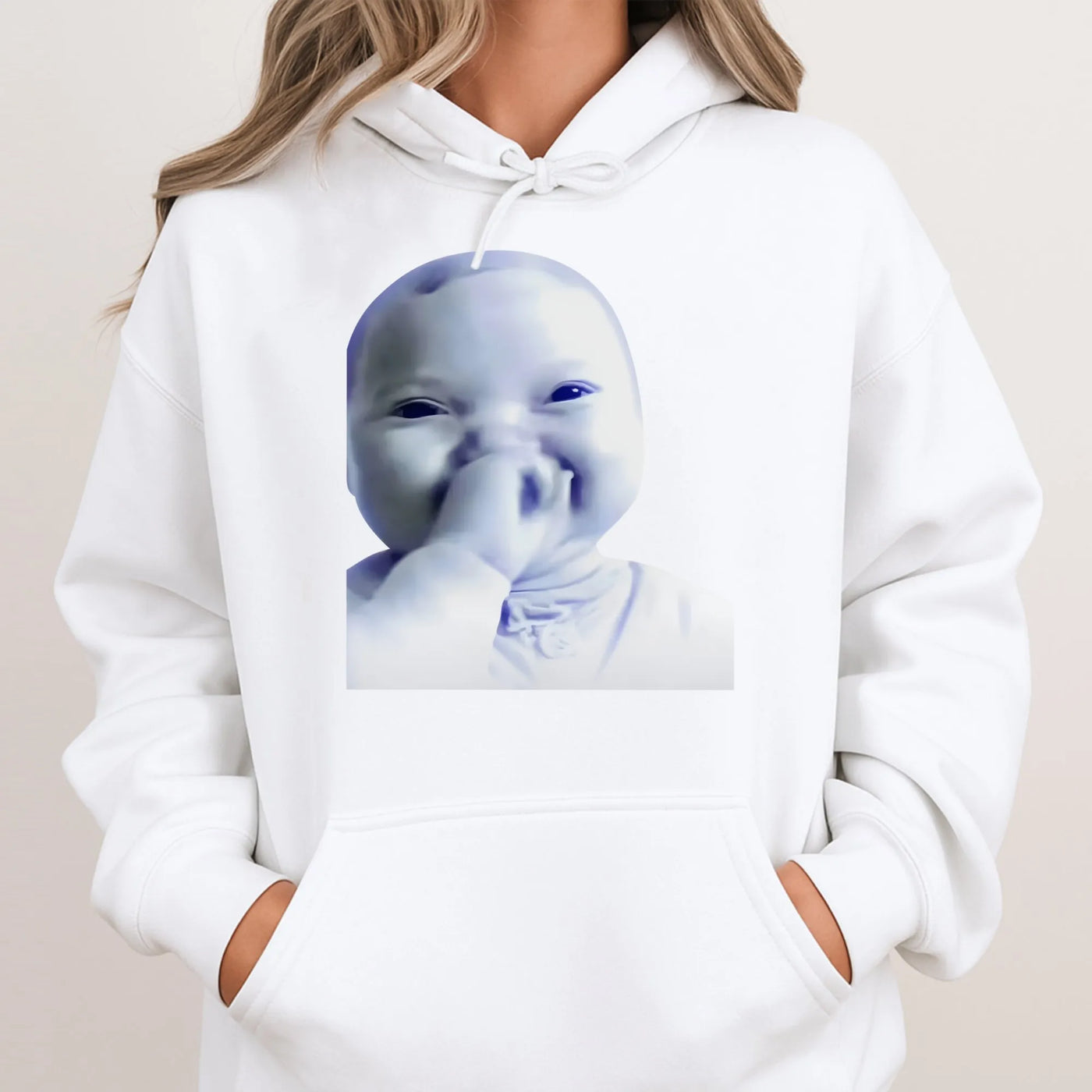 Funny Laughing Baby Meme Hoodie | Y2K Aesthetic Graphic Pullover | Premium Cotton Blend Sweatshirt | Trendy Streetwear Gift f