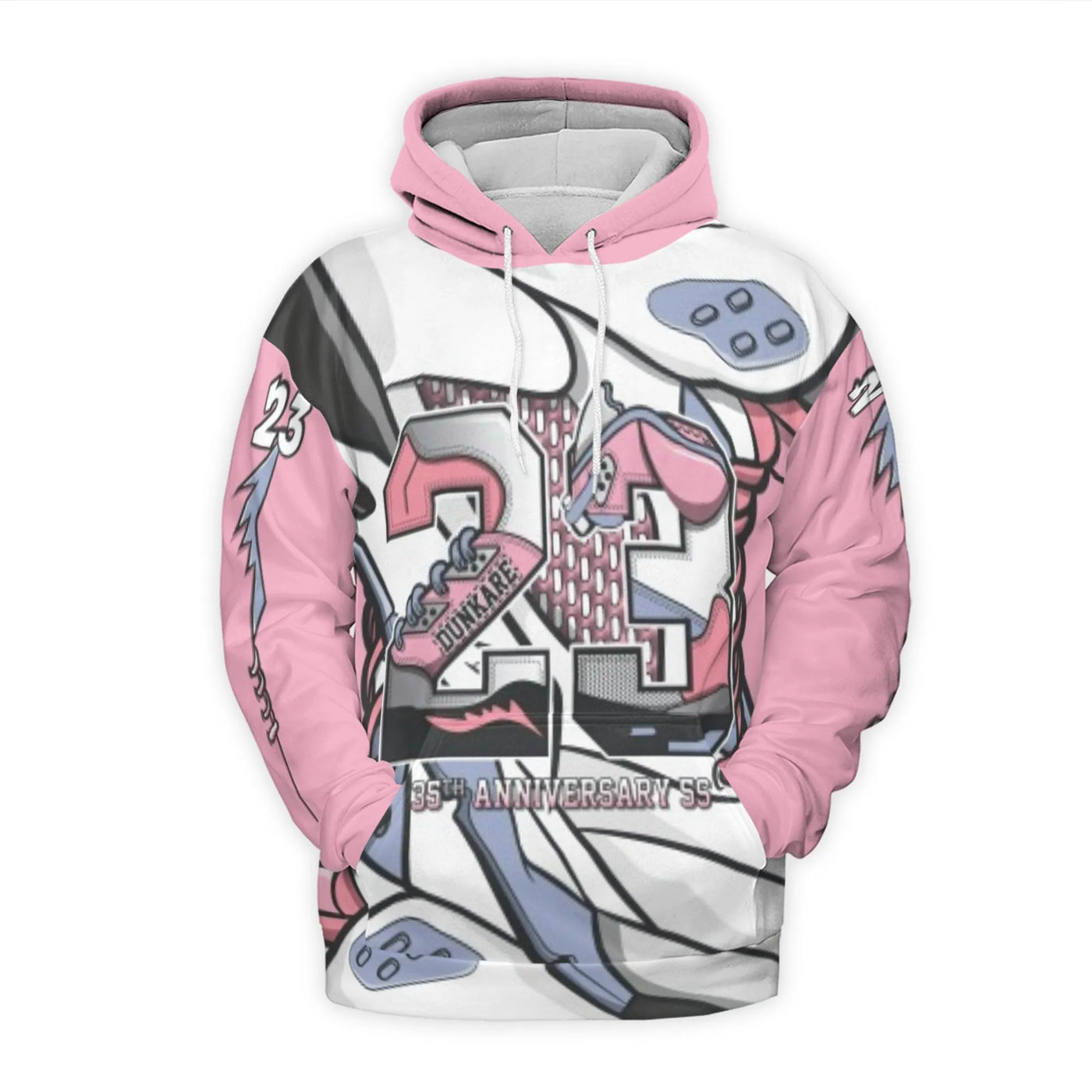 Basketball GOAT 23 Hoodie | Pink Sneaker Graphic Streetwear | Premium Brushed Polyester | Gift For Basketball Fans And Player