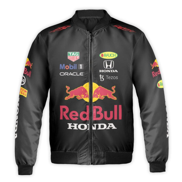 Formula 1 Racing Bomber Jacket | Red Bull Honda F1 Team Style | Durable Nylon Shell | Premium Motorsport Fan Gift for Men and