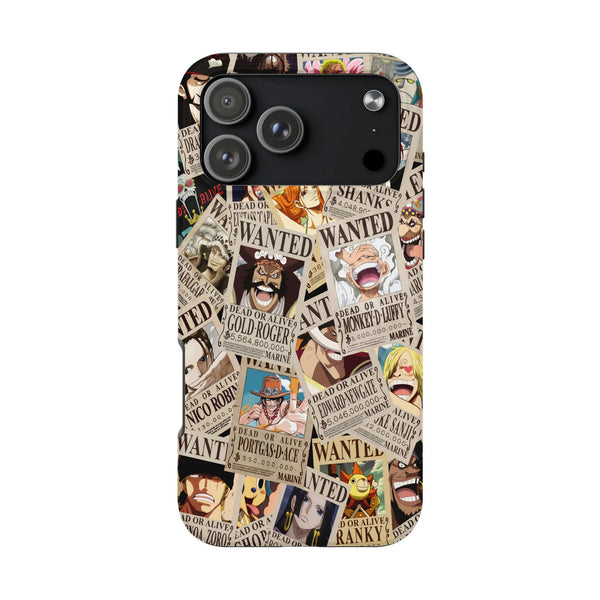 Anime Bounty Poster Phone Case | One Piece Wanted Characters Design | Premium Dual-Layer Protection | Durable Gift for Fans