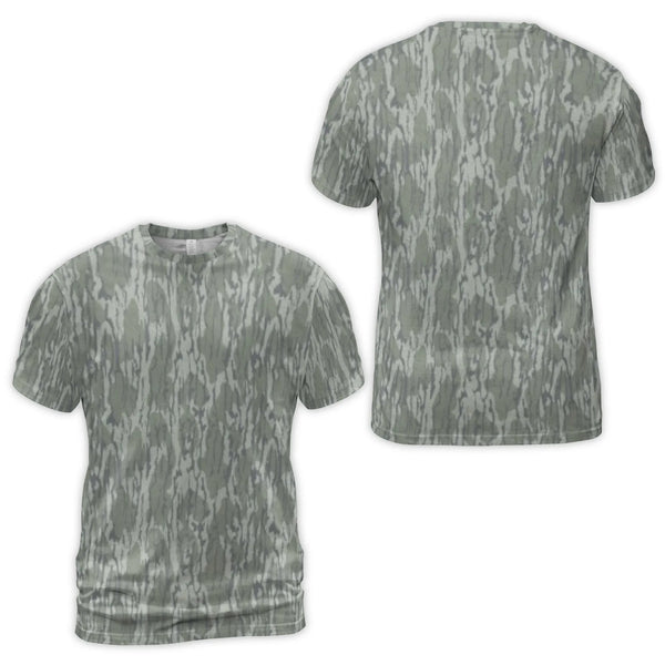 Woodland Camo 3D T-Shirt | All-Over Tree Bark Print | Premium Stretch Jersey | Outdoor Enthusiast Graphic Tee