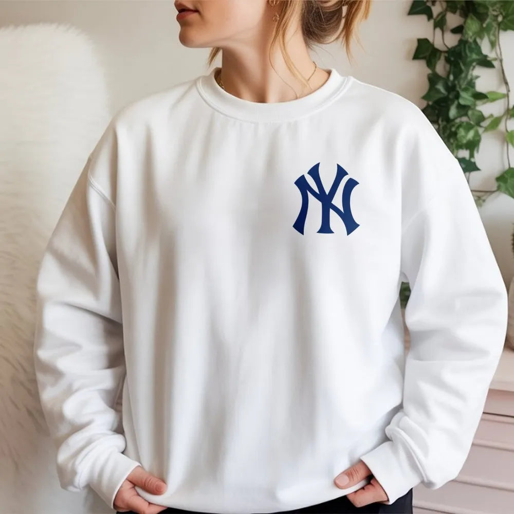 New York Baseball Crewneck | Classic NY Logo Graphic Sweatshirt | Soft Cotton Blend | Unisex Sports Fan Gift for Him and Her