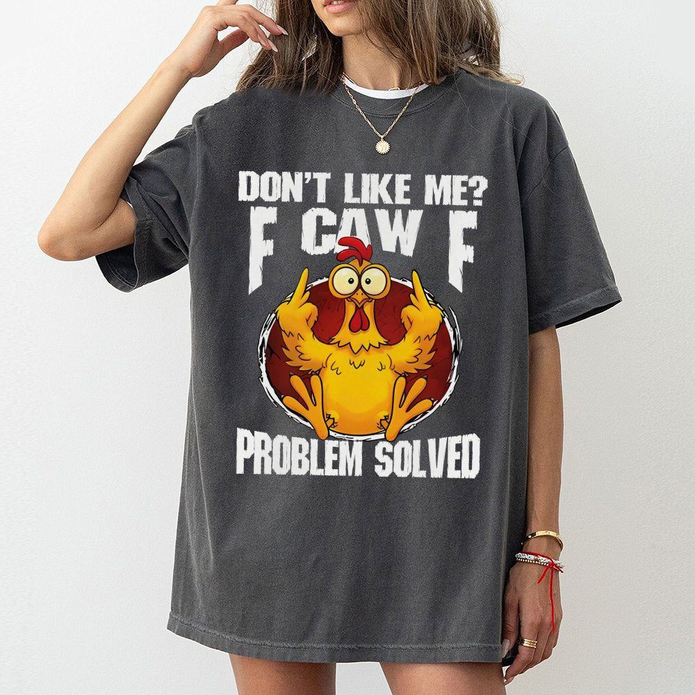 Funny Chicken T-Shirt | F-Caw-F Sarcastic Humor Graphic | Premium 100% Cotton Tee | Gift for Men and Women with Attitude