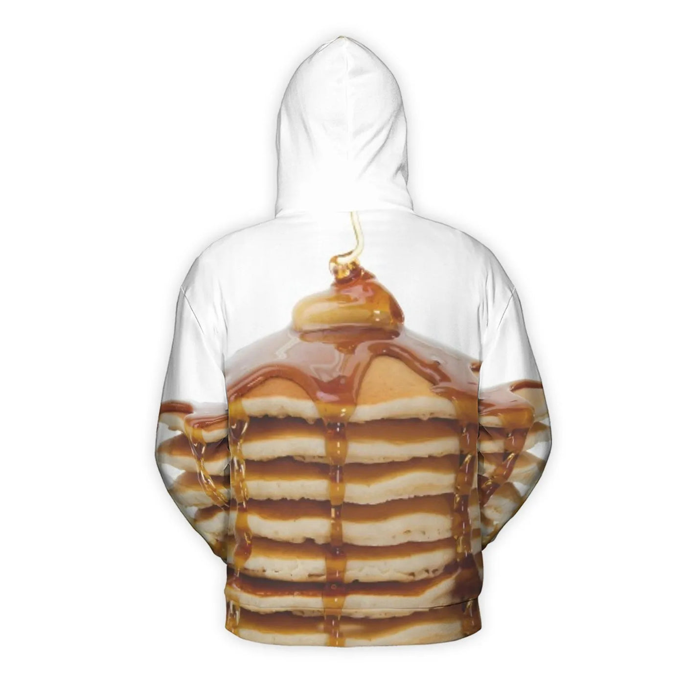 Pancake Stack 3D Hoodie | Realistic Breakfast Syrup Print | Soft Brushed Fleece Polyester | Fun Foodie Gift for Men and Women